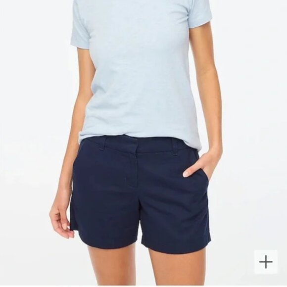 NWT J. Crew 5" Classic Chino Shorts Navy Blue 16 - Picture 1 of 9